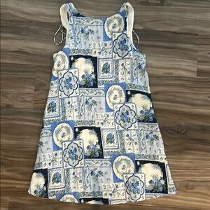 Abercrombie Floral Patchwork Dress - Blue and White